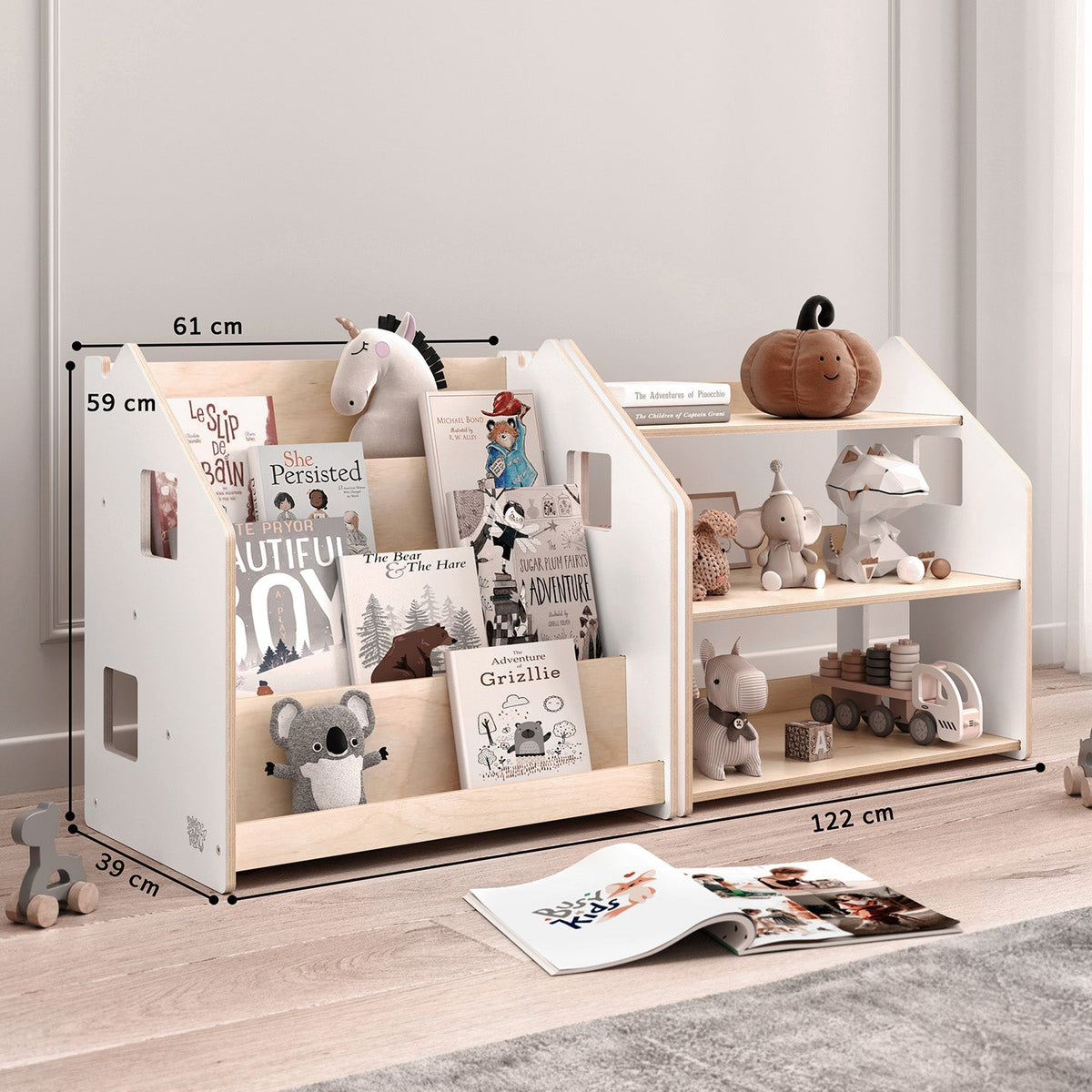 Bookshelf &amp; toy shelf - White - Montessori®