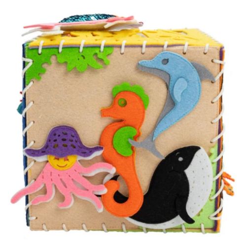 MOTORIKWÜRFEL - WEICHES BUCH - Sensory Board - Wunderwürfel Aquarium - Montessori.store